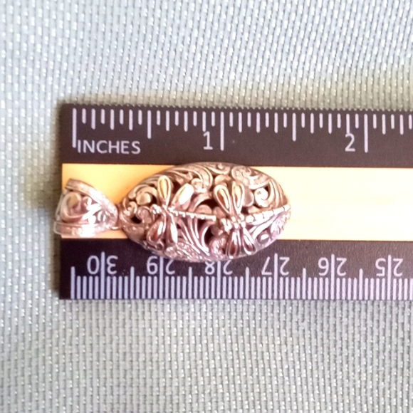 hold till 4-10 BALI LEGACY DIAMOND DRAGONFLY PENDENT IN SS & 14k Y Gold - Picture 4 of 12